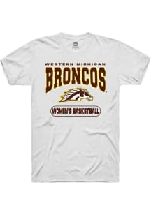 Summit Sportswear Western Michigan Broncos White Womens Basketball Short Sleeve T Shirt