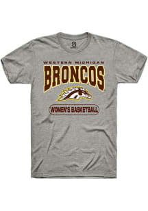 Summit Sportswear Western Michigan Broncos Grey Womens Basketball Short Sleeve T Shirt