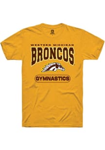 Summit Sportswear Western Michigan Broncos Gold Gymnastics Short Sleeve T Shirt