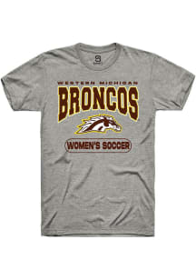 Summit Sportswear Western Michigan Broncos Grey Womens Soccer Short Sleeve T Shirt