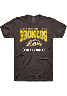 Summit Sportswear Western Michigan Broncos Brown Volleyball Logo Short Sleeve T Shirt