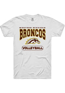Summit Sportswear Western Michigan Broncos White Volleyball Short Sleeve T Shirt