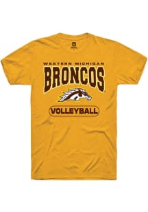 Summit Sportswear Western Michigan Broncos Gold Volleyball Short Sleeve T Shirt