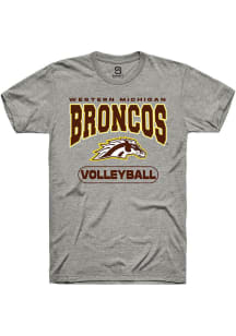 Summit Sportswear Western Michigan Broncos Grey Volleyball Short Sleeve T Shirt