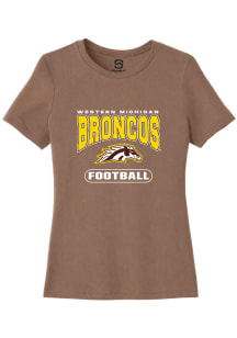 Summit Sportswear Western Michigan Broncos Womens Brown Football Short Sleeve T-Shirt