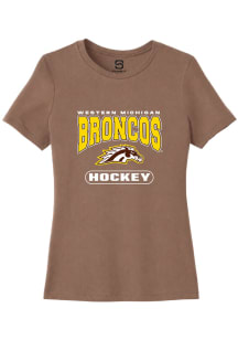 Summit Sportswear Western Michigan Broncos Womens Brown Hockey Short Sleeve T-Shirt