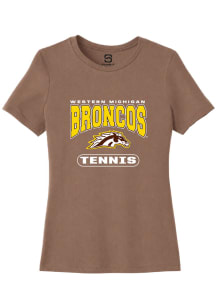 Summit Sportswear Western Michigan Broncos Womens Brown Tennis Short Sleeve T-Shirt