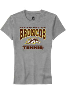 Summit Sportswear Western Michigan Broncos Womens Grey Tennis Short Sleeve T-Shirt