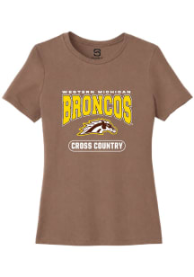 Summit Sportswear Western Michigan Broncos Womens Brown Cross Country Short Sleeve T-Shirt