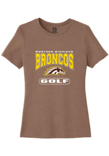 Summit Sportswear Western Michigan Broncos Womens Brown Golf Short Sleeve T-Shirt