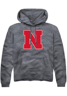 Summit Sportswear Nebraska Cornhuskers Mens Charcoal Primary Logo Long Sleeve Hoodie