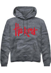 Summit Sportswear Nebraska Cornhuskers Mens Charcoal Alt Logo Long Sleeve Hoodie