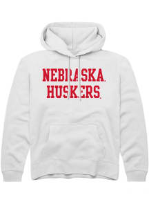 Summit Sportswear Nebraska Cornhuskers Youth White Straight Block Long Sleeve Hoodie
