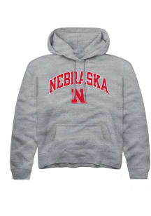 Summit Sportswear Nebraska Cornhuskers Youth Grey Arch Logo Long Sleeve Hoodie