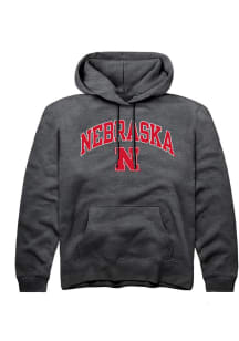 Summit Sportswear Nebraska Cornhuskers Youth Charcoal Arch Logo Long Sleeve Hoodie