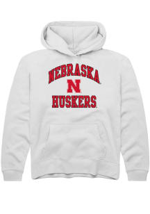 Summit Sportswear Nebraska Cornhuskers Youth White Number 1 Neutral Long Sleeve Hoodie