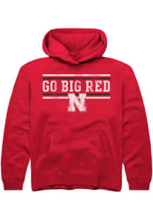 Summit Sportswear Nebraska Cornhuskers Youth Red Chant Bars Long Sleeve Hoodie
