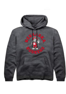 Summit Sportswear Nebraska Cornhuskers Youth Charcoal Circle Long Sleeve Hoodie