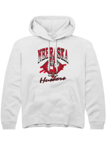 Summit Sportswear Nebraska Cornhuskers Youth White 90s Long Sleeve Hoodie