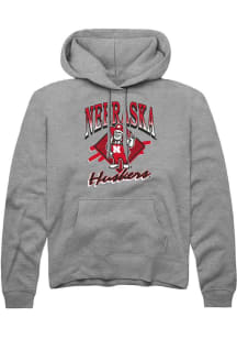 Summit Sportswear Nebraska Cornhuskers Youth Grey 90s Long Sleeve Hoodie