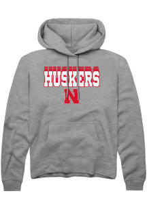 Summit Sportswear Nebraska Cornhuskers Youth Grey Repeat Long Sleeve Hoodie