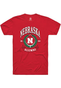 Summit Sportswear Nebraska Cornhuskers Red Alumni Wreath Short Sleeve T Shirt