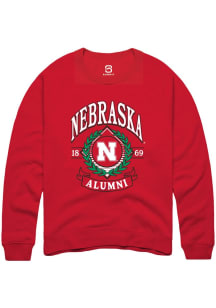 Summit Sportswear Nebraska Cornhuskers Mens Red Alumni Wreath Long Sleeve Crew Sweatshirt