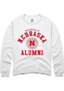 Summit Sportswear Nebraska Cornhuskers Mens White Alumni Arch Long Sleeve Crew Sweatshirt
