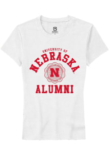 Summit Sportswear Nebraska Cornhuskers Womens White Alumni Arch Short Sleeve T-Shirt