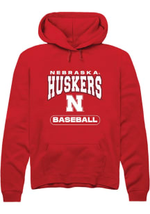 Summit Sportswear Nebraska Cornhuskers Mens Red Baseball Graphic Long Sleeve Hoodie