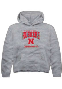Summit Sportswear Nebraska Cornhuskers Youth Grey Cross Country Long Sleeve Hoodie