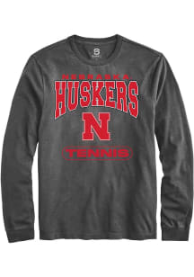 Summit Sportswear Nebraska Cornhuskers Charcoal Tennis Long Sleeve T Shirt