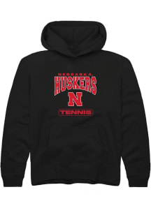 Summit Sportswear Nebraska Cornhuskers Youth Black Tennis Long Sleeve Hoodie