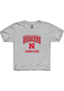 Summit Sportswear Nebraska Cornhuskers Youth Grey Wrestling Short Sleeve T-Shirt