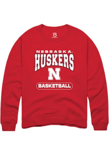 Summit Sportswear Nebraska Cornhuskers Mens Red Basketball Long Sleeve Crew Sweatshirt