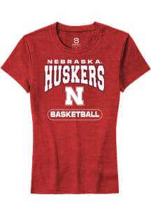 Summit Sportswear Nebraska Cornhuskers Womens Red Basketball Short Sleeve T-Shirt