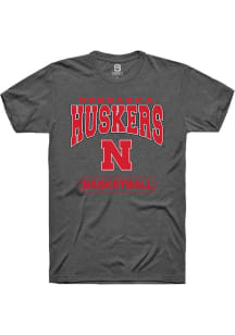 Summit Sportswear Nebraska Cornhuskers Charcoal Basketball Short Sleeve T Shirt