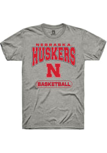 Summit Sportswear Nebraska Cornhuskers Grey Basketball Short Sleeve T Shirt