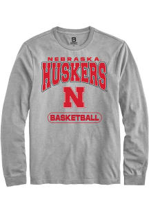 Summit Sportswear Nebraska Cornhuskers Grey Basketball Long Sleeve T Shirt