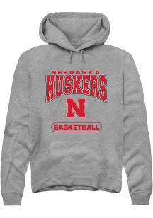 Summit Sportswear Nebraska Cornhuskers Mens Grey Basketball Long Sleeve Hoodie