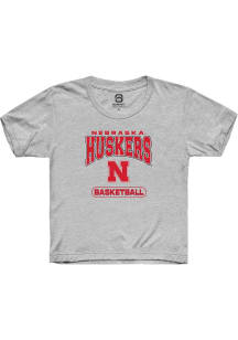 Summit Sportswear Nebraska Cornhuskers Youth Grey Basketball Short Sleeve T-Shirt