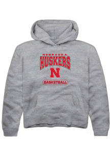 Summit Sportswear Nebraska Cornhuskers Youth Grey Basketball Long Sleeve Hoodie