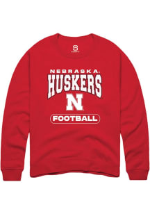 Summit Sportswear Nebraska Cornhuskers Mens Red Football Long Sleeve Crew Sweatshirt