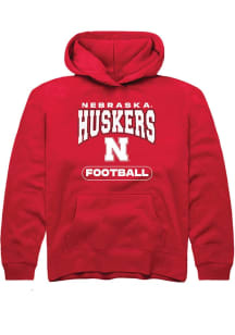 Summit Sportswear Nebraska Cornhuskers Youth Red Football Long Sleeve Hoodie
