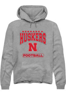 Summit Sportswear Nebraska Cornhuskers Mens Grey Football Long Sleeve Hoodie