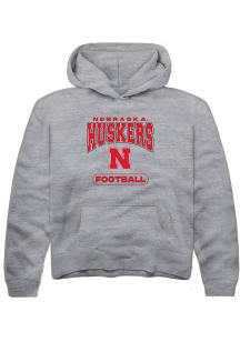 Summit Sportswear Nebraska Cornhuskers Youth Grey Football Long Sleeve Hoodie