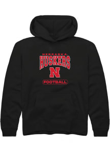 Summit Sportswear Nebraska Cornhuskers Youth Black Football Long Sleeve Hoodie