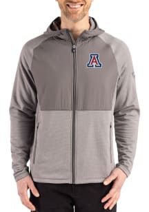 Cutter and Buck Arizona Wildcats Mens Graphite Peshastin Long Sleeve Full Zip Jacket