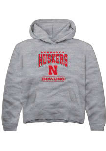 Summit Sportswear Nebraska Cornhuskers Youth Grey Bowling Long Sleeve Hoodie