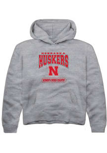 Summit Sportswear Nebraska Cornhuskers Youth Grey Womens Cross Country Long Sleeve Hoodie